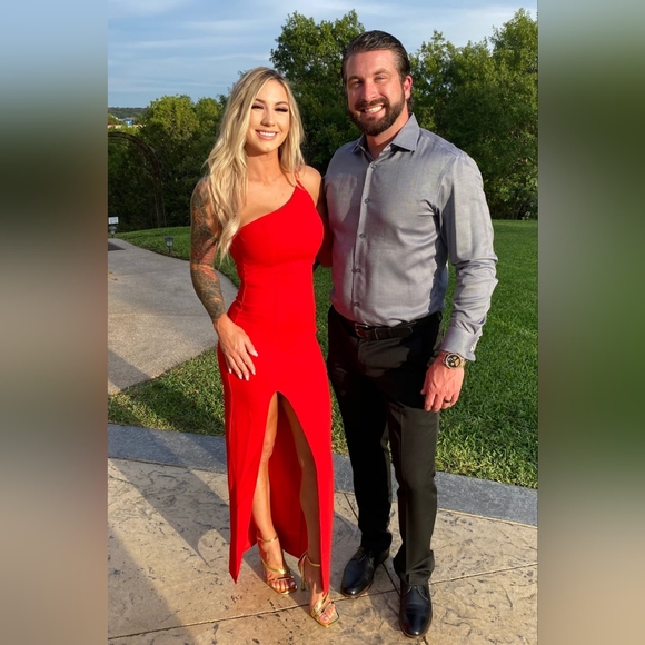 Keeper of My Heart Red One-Shoulder Maxi Dress - Picture 6 of 6